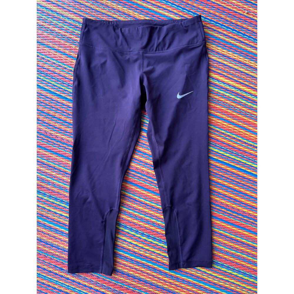 Nike Dri-FIT Deep Purple Cropped Leggings, Size M